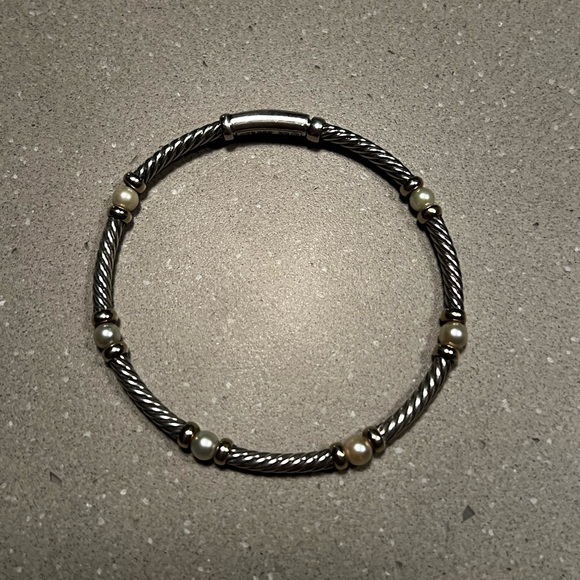 David Yurman .925 Silver and Pearl Metro Station Bracelet - Picture 10 of 10